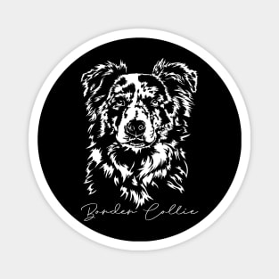 Merle Border Collie Portrait dog lover Magnet